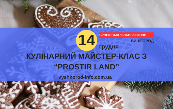 14 грудня 2024 року Дитячий кулінарний майстр-клас з "Prostir Land" у Вишгороді