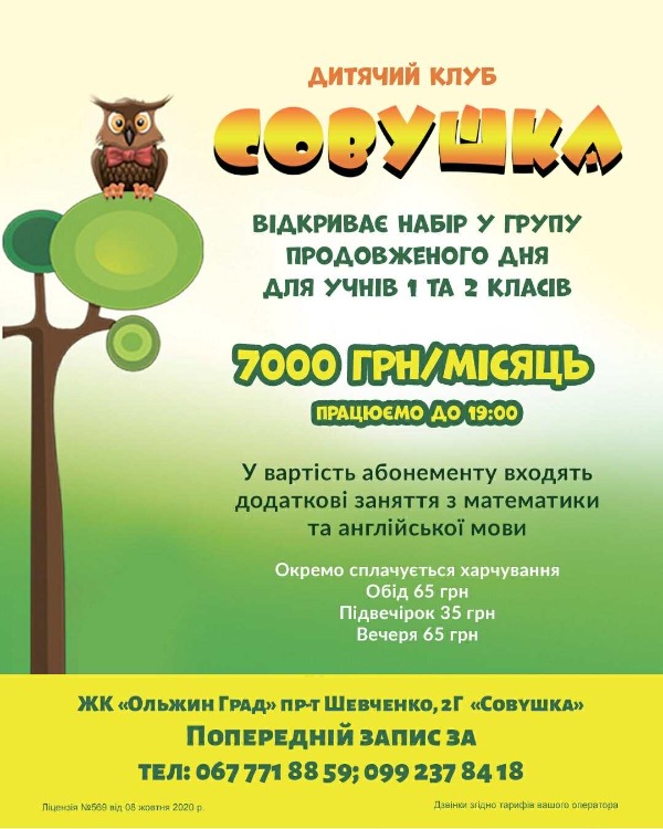 Група продовженого дня "Совушка" у Вишгороді